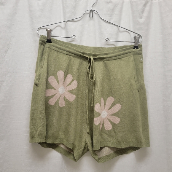 Ekouaer Knit Daisy Pajama Shorts Lounge Wear Size Large - Picture 2 of 7